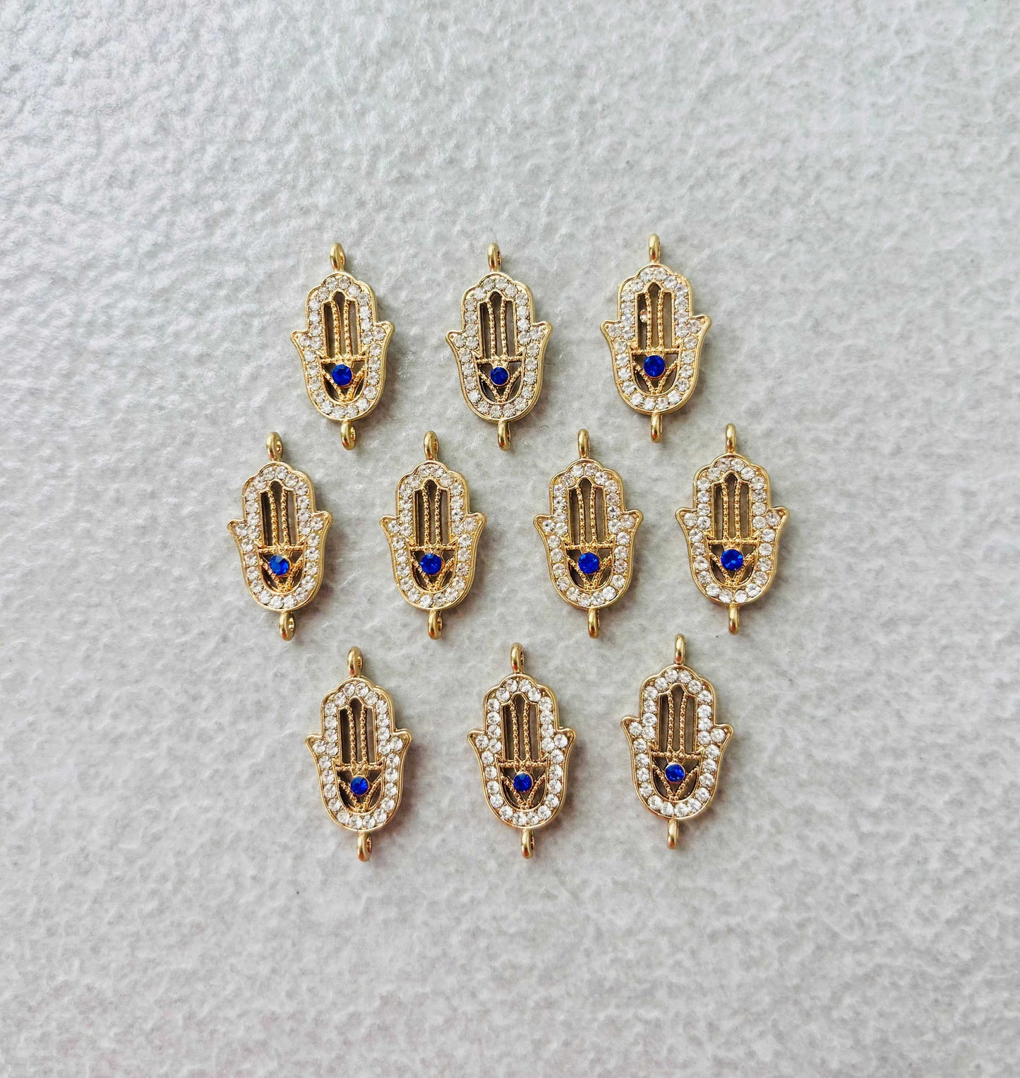 Gold Hamsa Hand Kundan Connectors