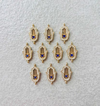 Gold Hamsa Hand Kundan Connectors