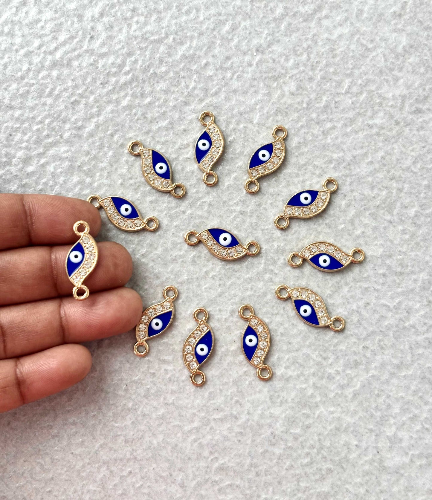 Curved Gold Evil Eye Kundan Connectors