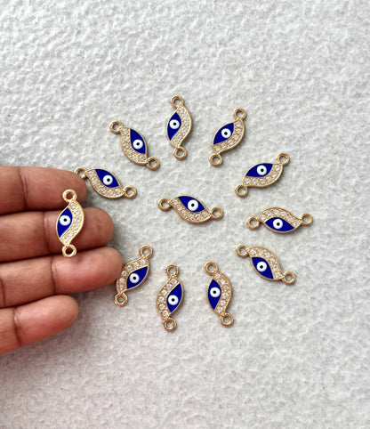 Curved Gold Evil Eye Kundan Connectors