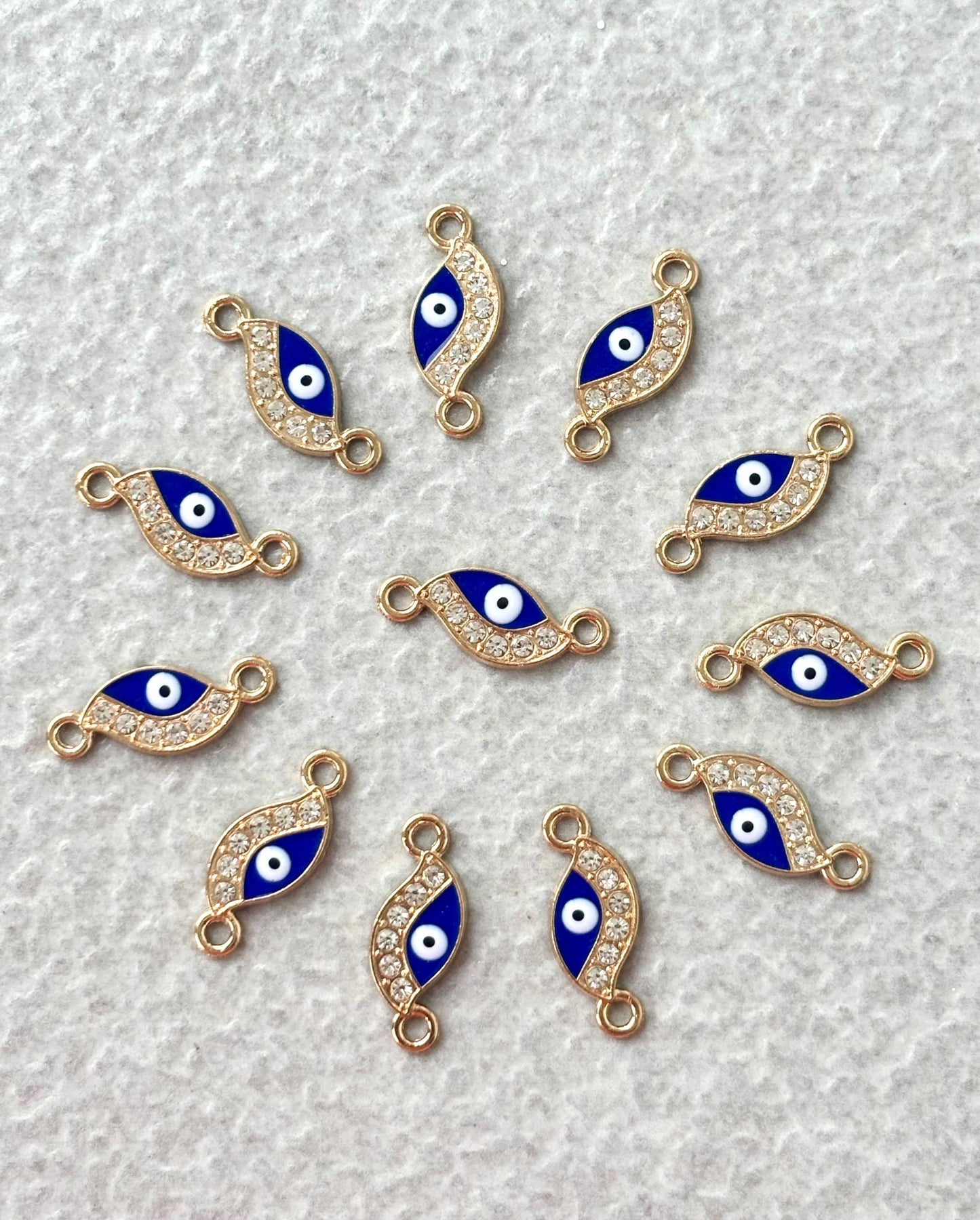 Curved Gold Evil Eye Kundan Connectors