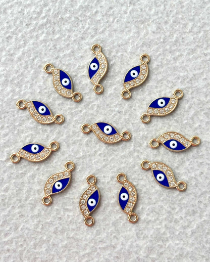 Curved Gold Evil Eye Kundan Connectors