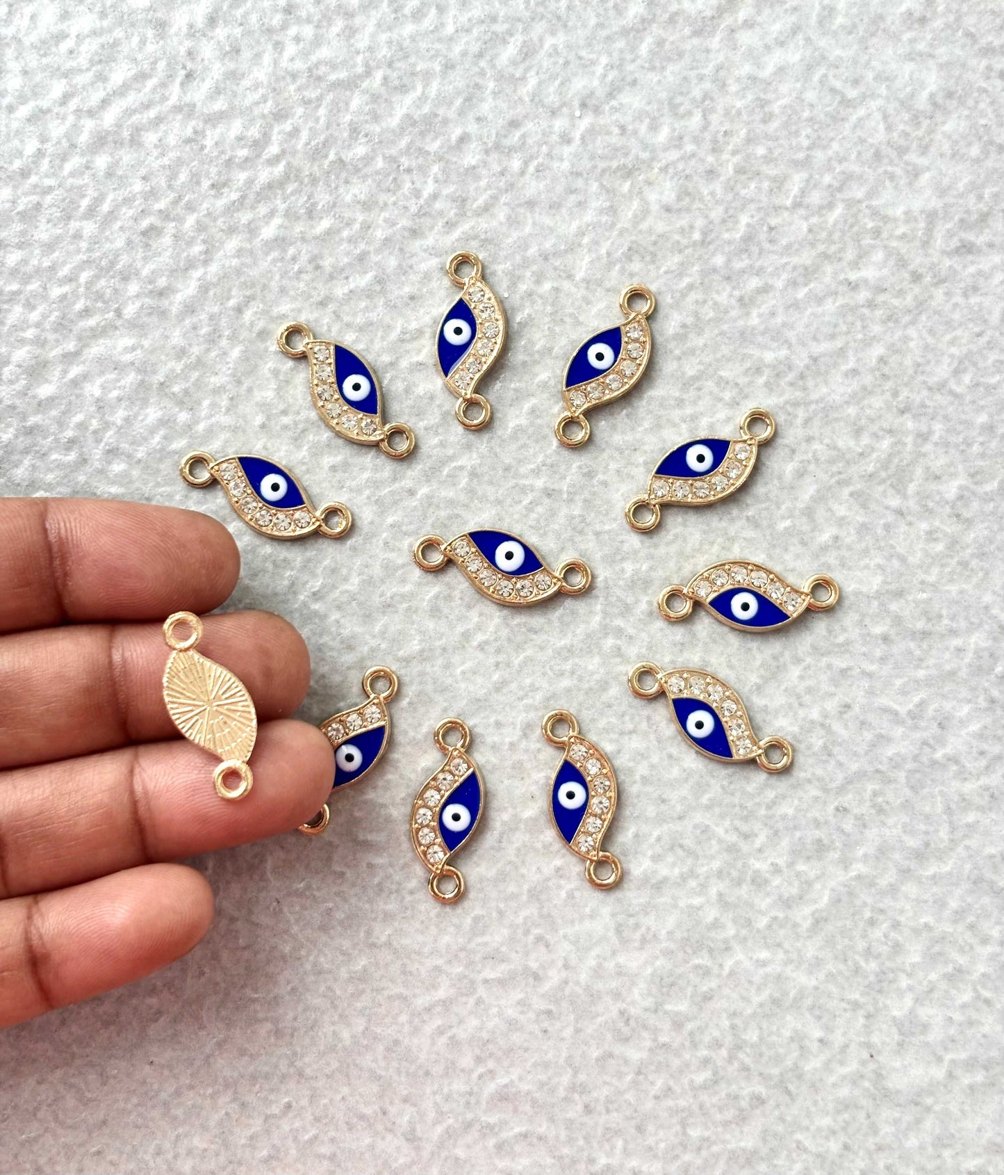Curved Gold Evil Eye Kundan Connectors