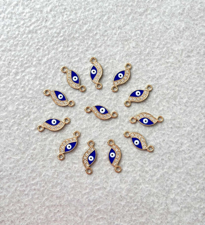 Curved Gold Evil Eye Kundan Connectors