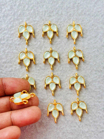 Mint Green Grape Leaf Kundan Connectors