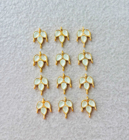 Mint Green Grape Leaf Kundan Connectors