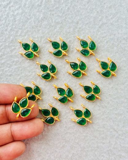 Green Grape Leaf Kundan Connectors