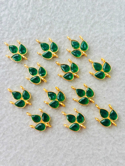 Green Grape Leaf Kundan Connectors