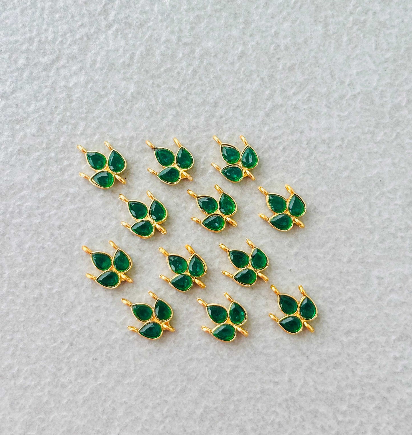 Green Grape Leaf Kundan Connectors