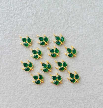 Green Grape Leaf Kundan Connectors