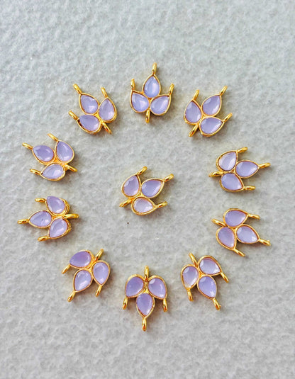 Lavender Grape Leaf Kundan Connectors