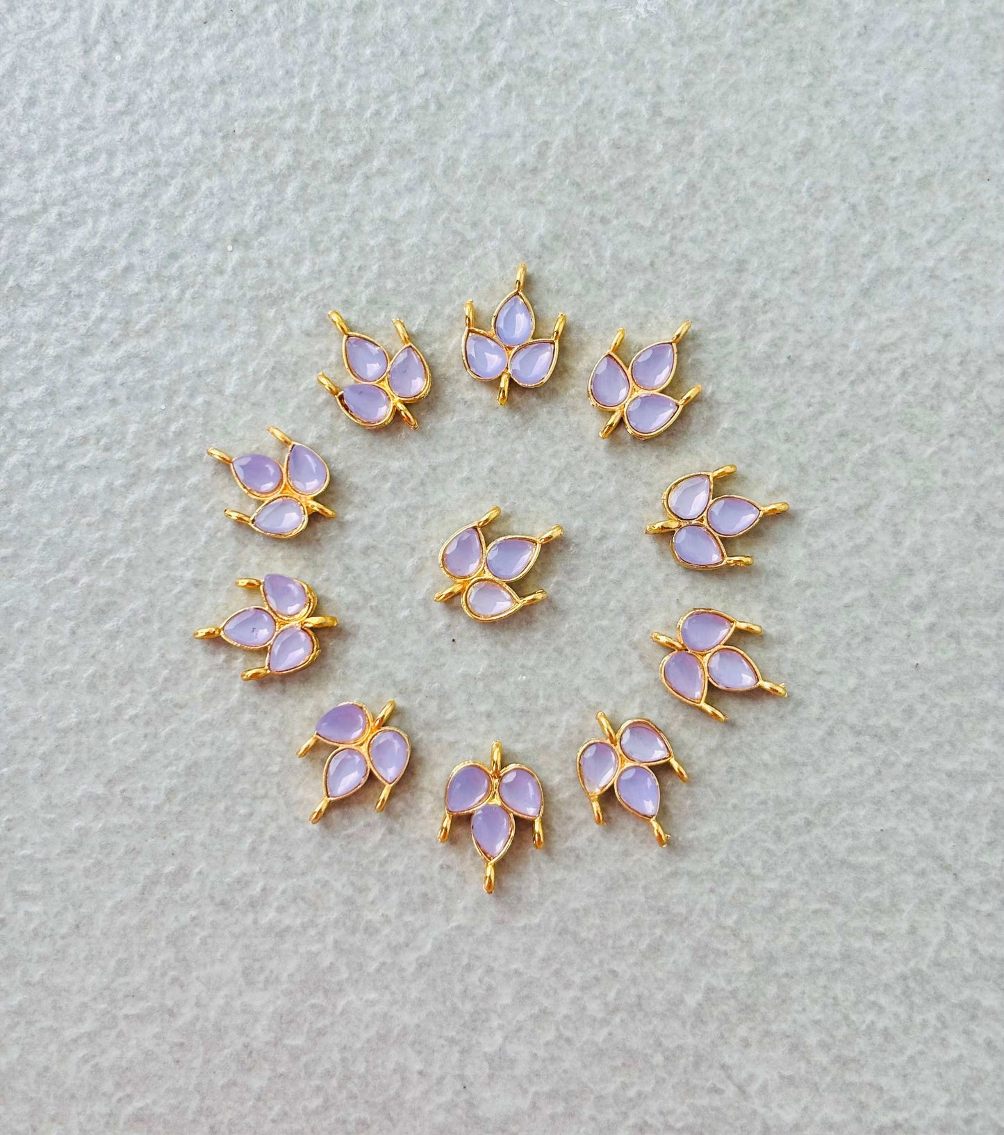 Lavender Grape Leaf Kundan Connectors