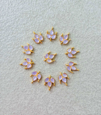 Lavender Grape Leaf Kundan Connectors