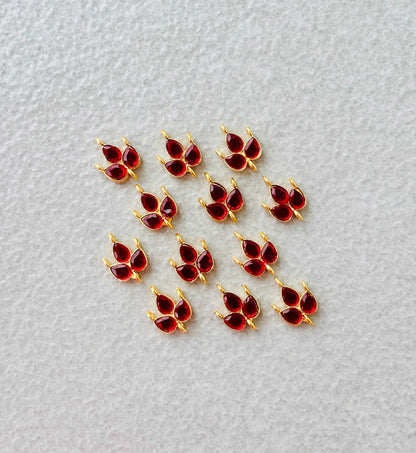 Red Grape Leaf Kundan Connectors