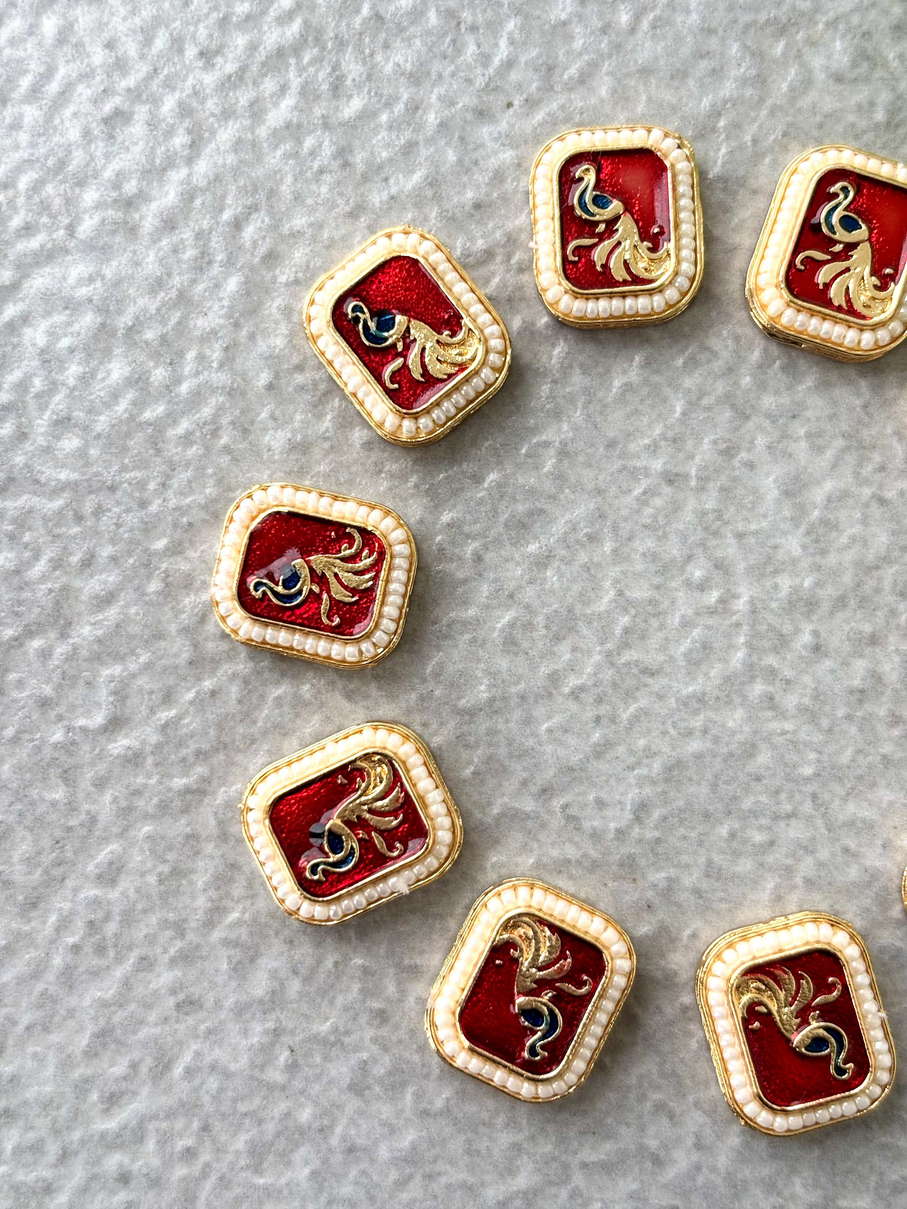 Rectangular Maroon Peacock Connectors