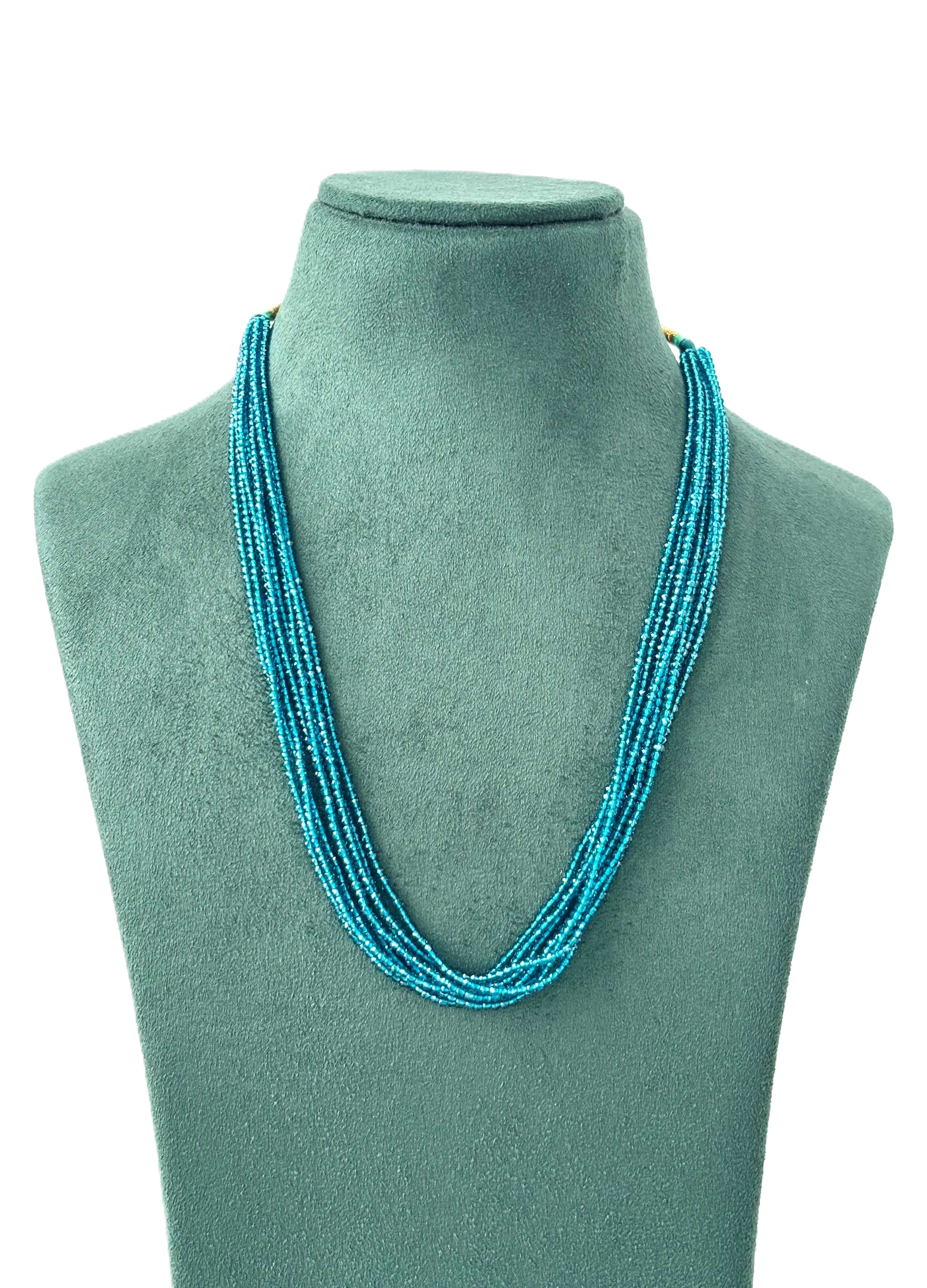 Multi-Strand Turquoise Hydro Beads Necklace