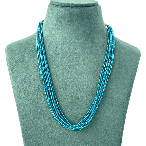 Multi-Strand Turquoise Hydro Beads Necklace