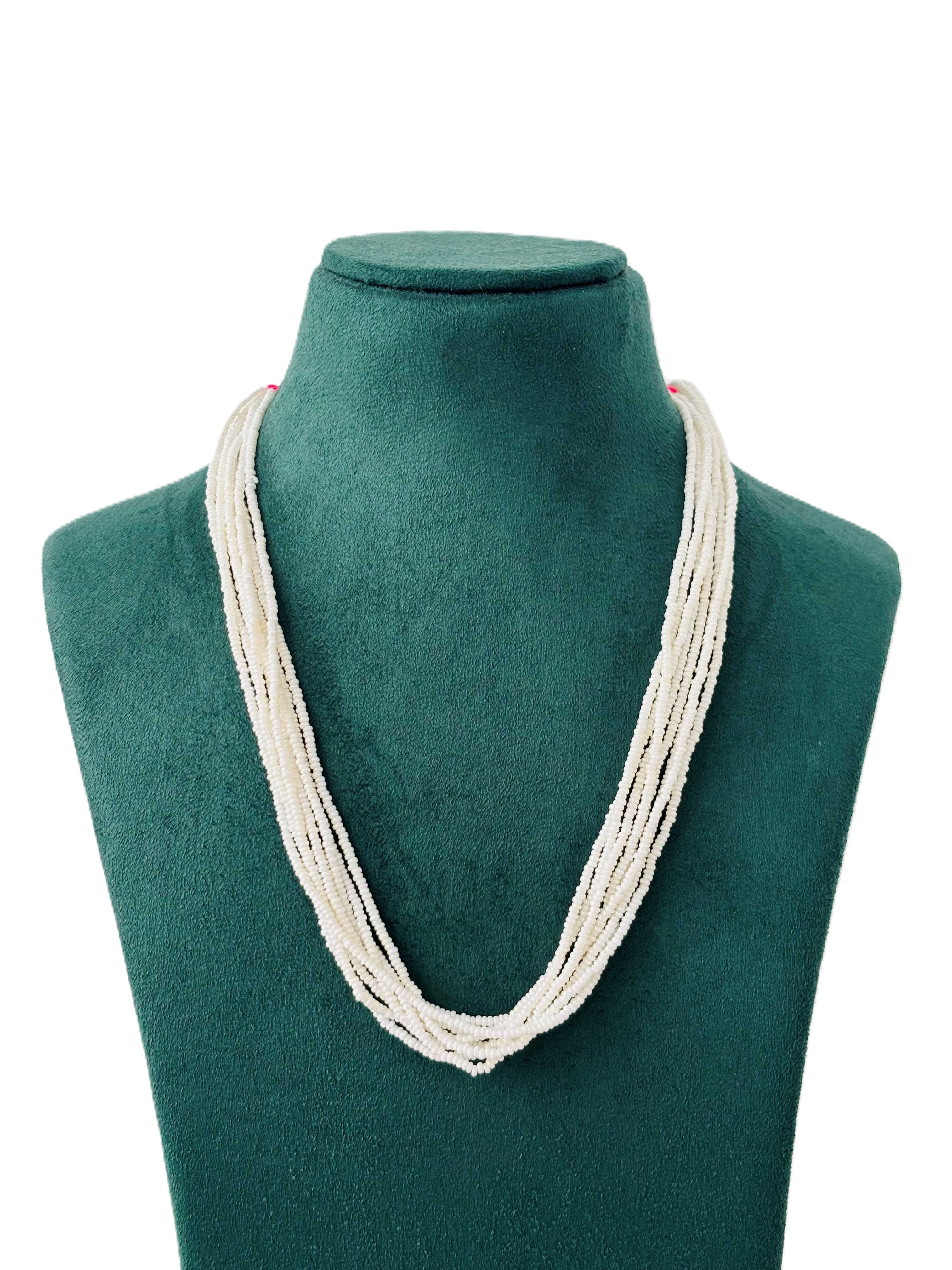 Multi-Strand Cream Seed Beads Necklace