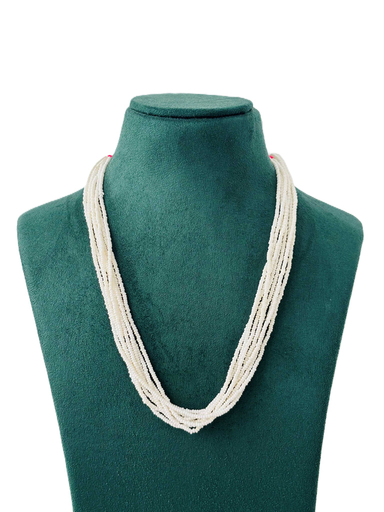 Multi-Strand Cream Seed Beads Necklace