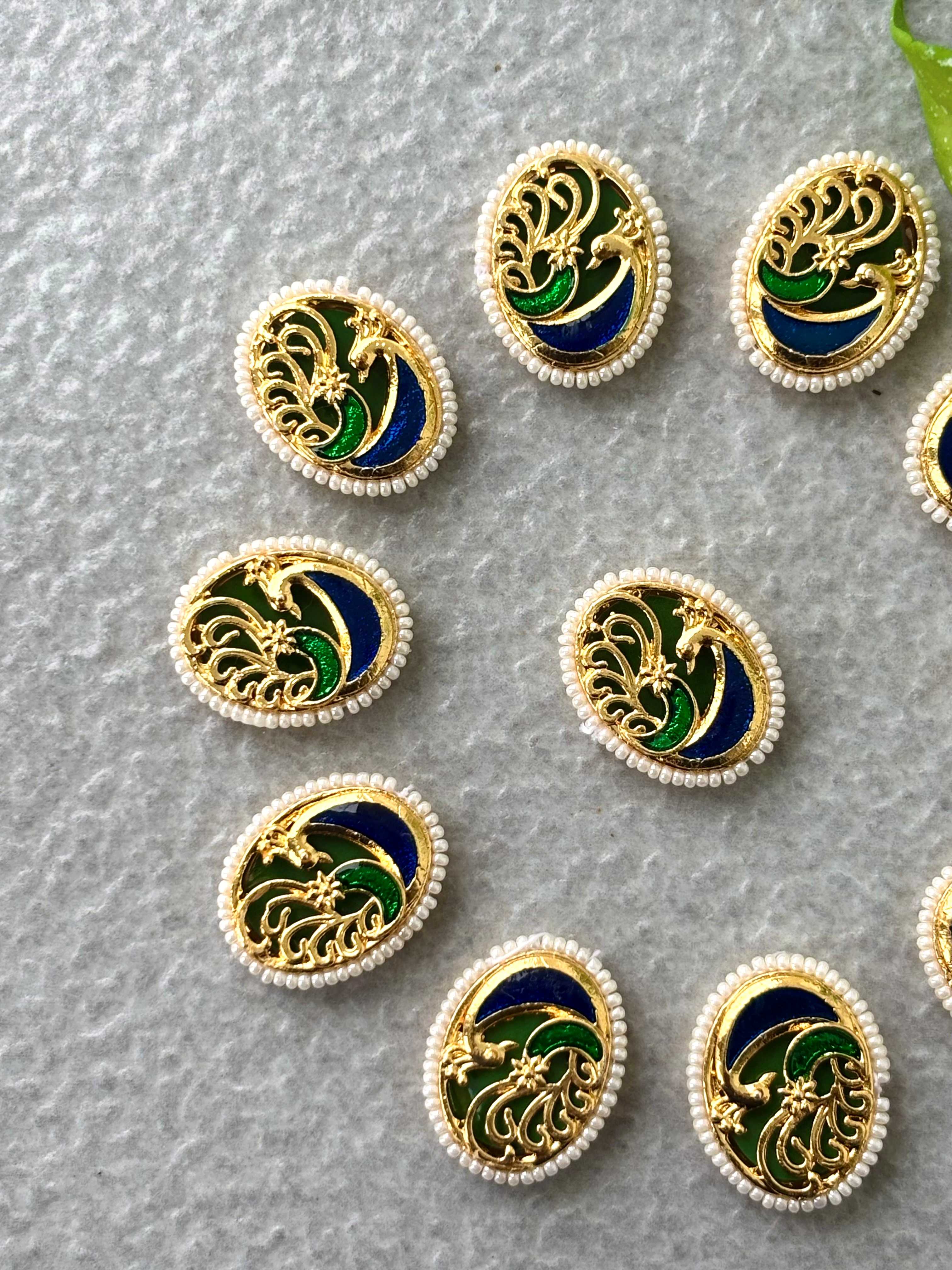 Oval Peacock Meenakari Connectors 2