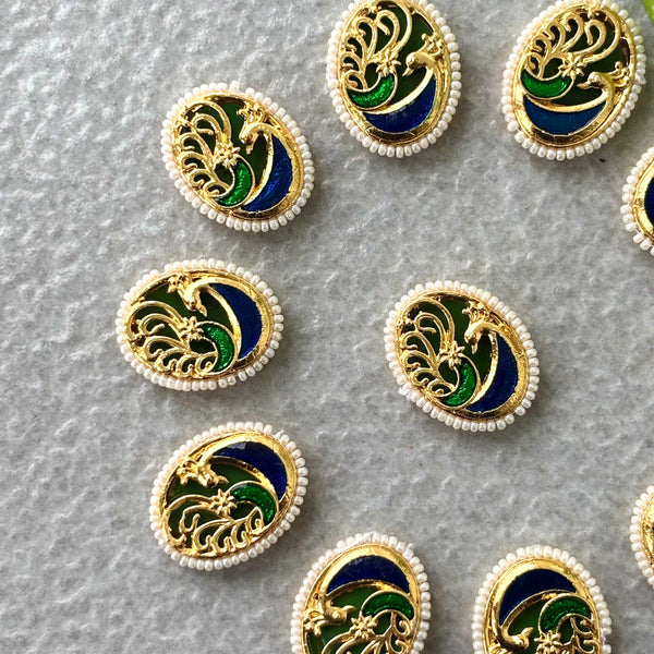 Oval Peacock Meenakari Connectors 2
