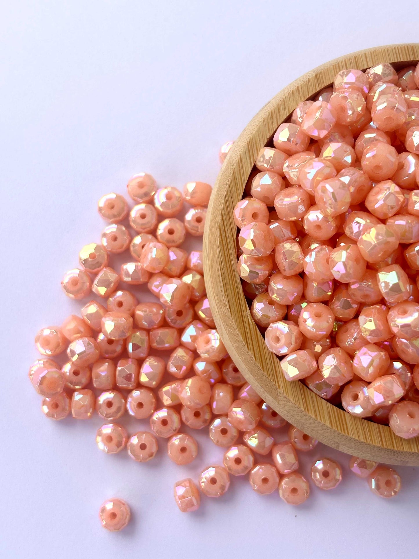 Pastel Orange Multi-Faceted Beads
