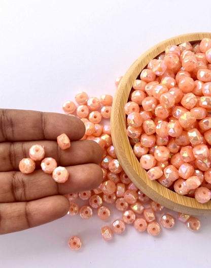 Pastel Orange Multi-Faceted Beads