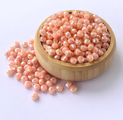Pastel Orange Multi-Faceted Beads