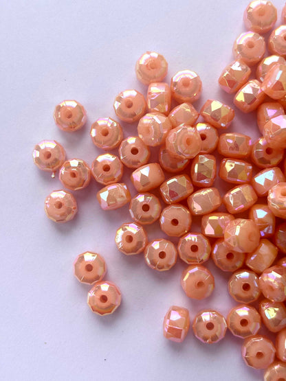 Pastel Orange Multi-Faceted Beads