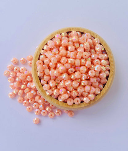 Pastel Orange Multi-Faceted Beads