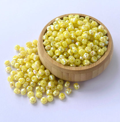 Pastel Yellow Multi-Faceted Beads