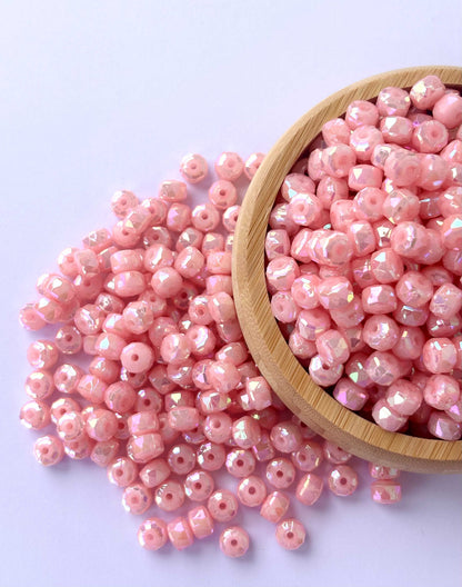 Pastel Pink Multi-Faceted Beads