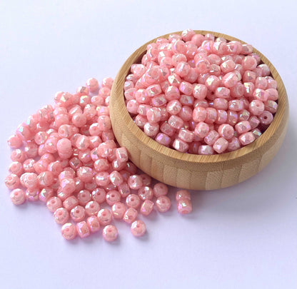Pastel Pink Multi-Faceted Beads