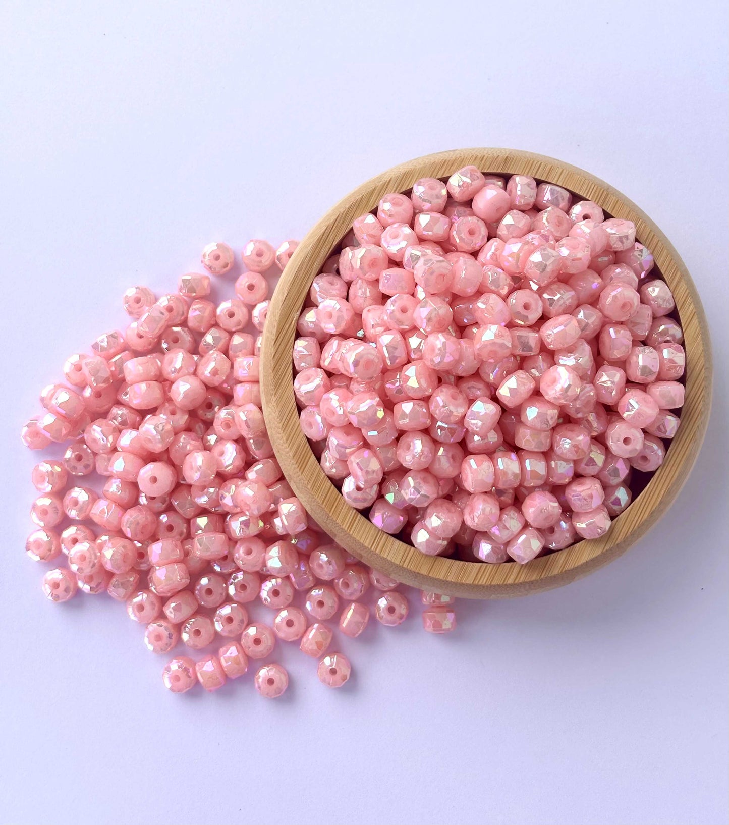 Pastel Pink Multi-Faceted Beads