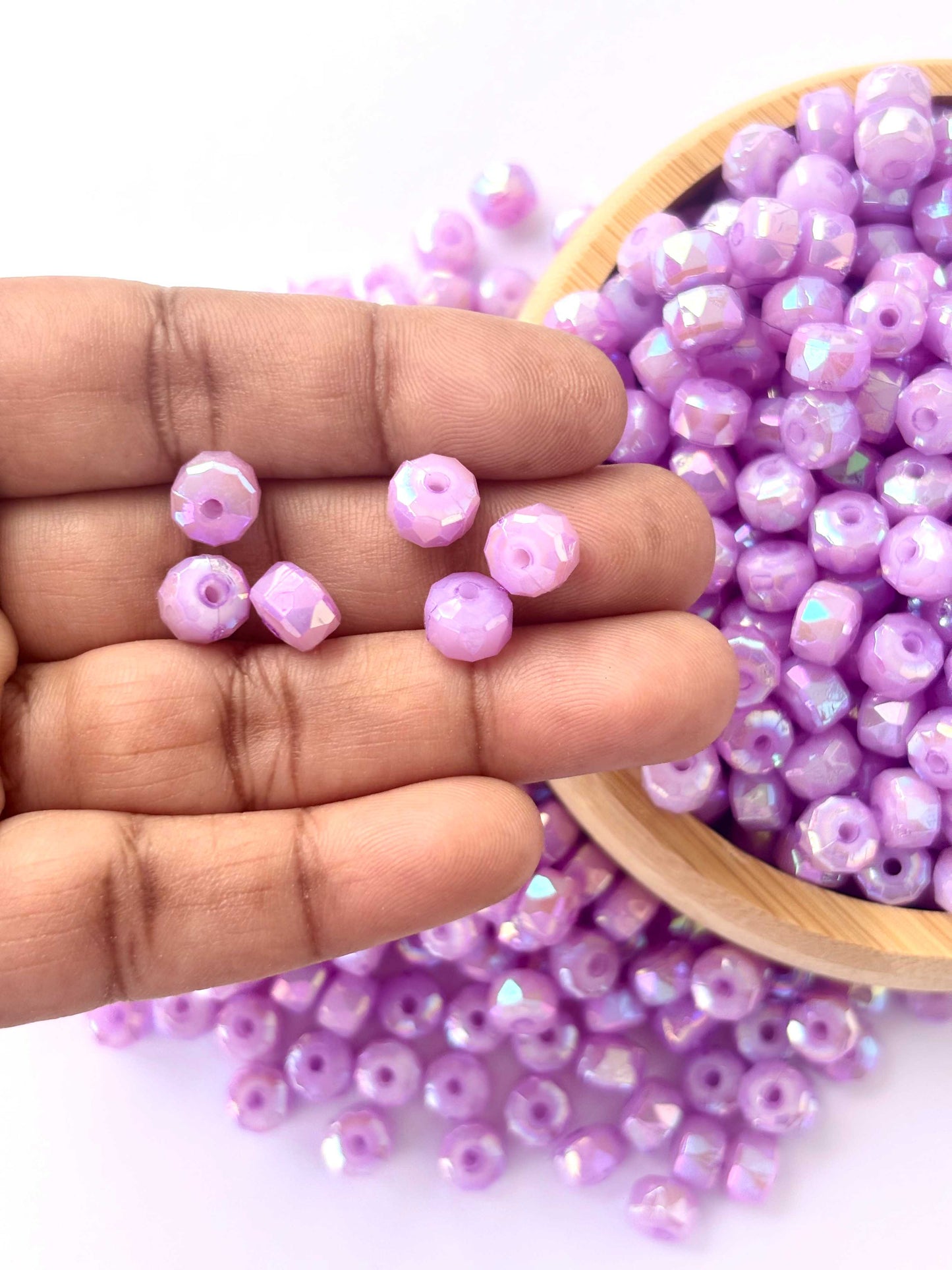 Lavender Multi-Faceted Beads