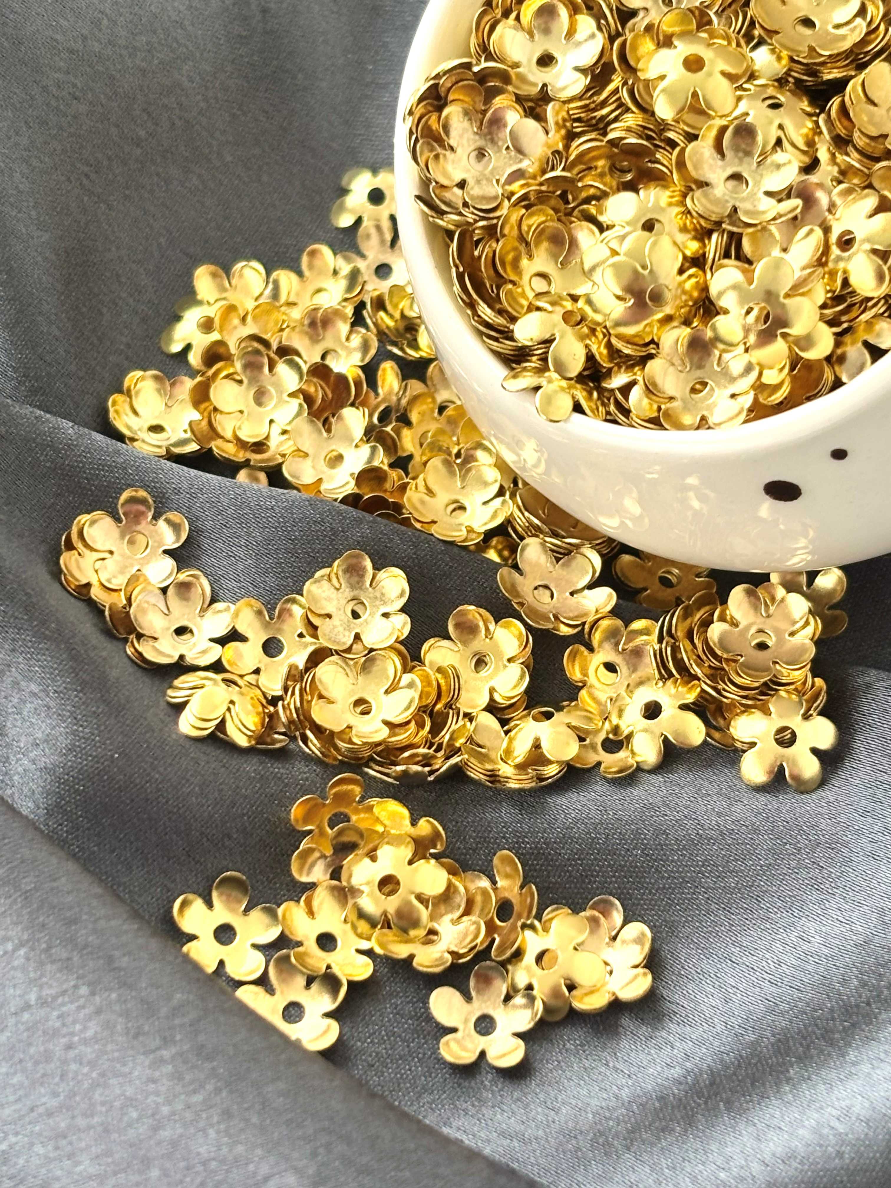 Light Gold Flower Bead Caps 8x2MM