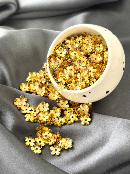Light Gold Flower Bead Caps 8x2MM