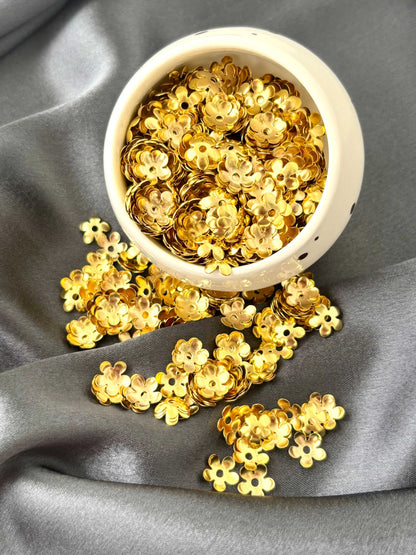 Light Gold Flower Bead Caps 8x2MM