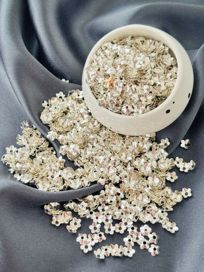 Silver Flower Bead Caps 6x2MM