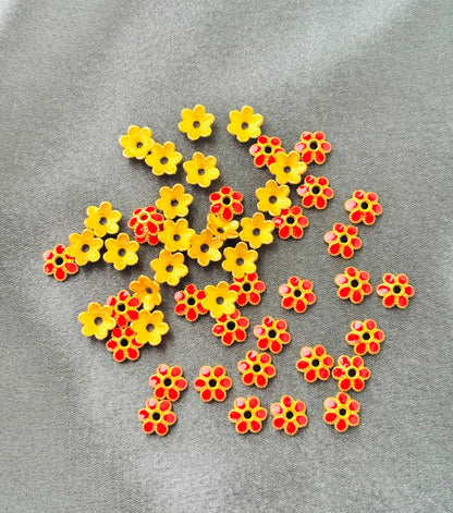 Red Meenakari Bead Caps