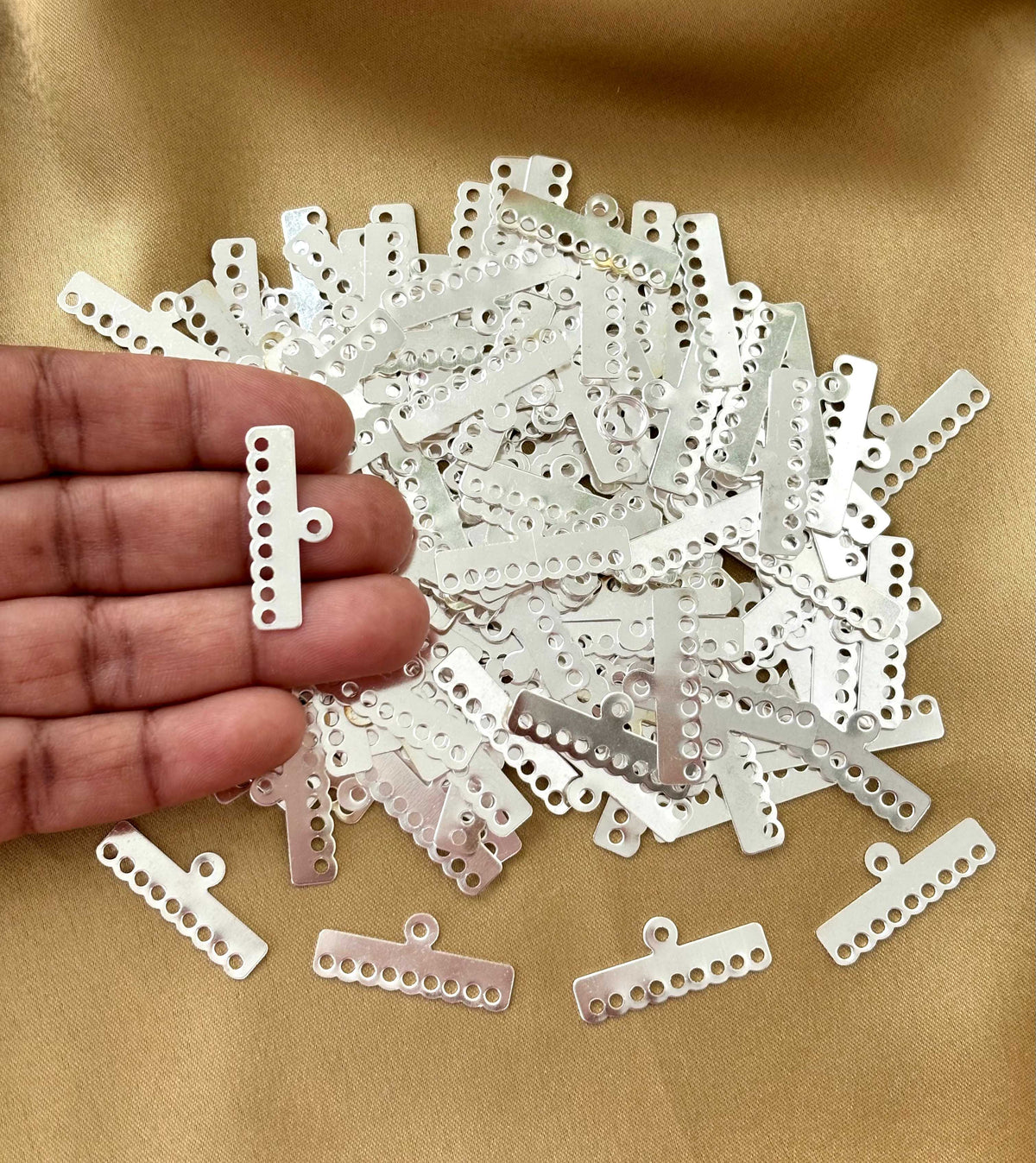 Silver Nine Hole Connectors