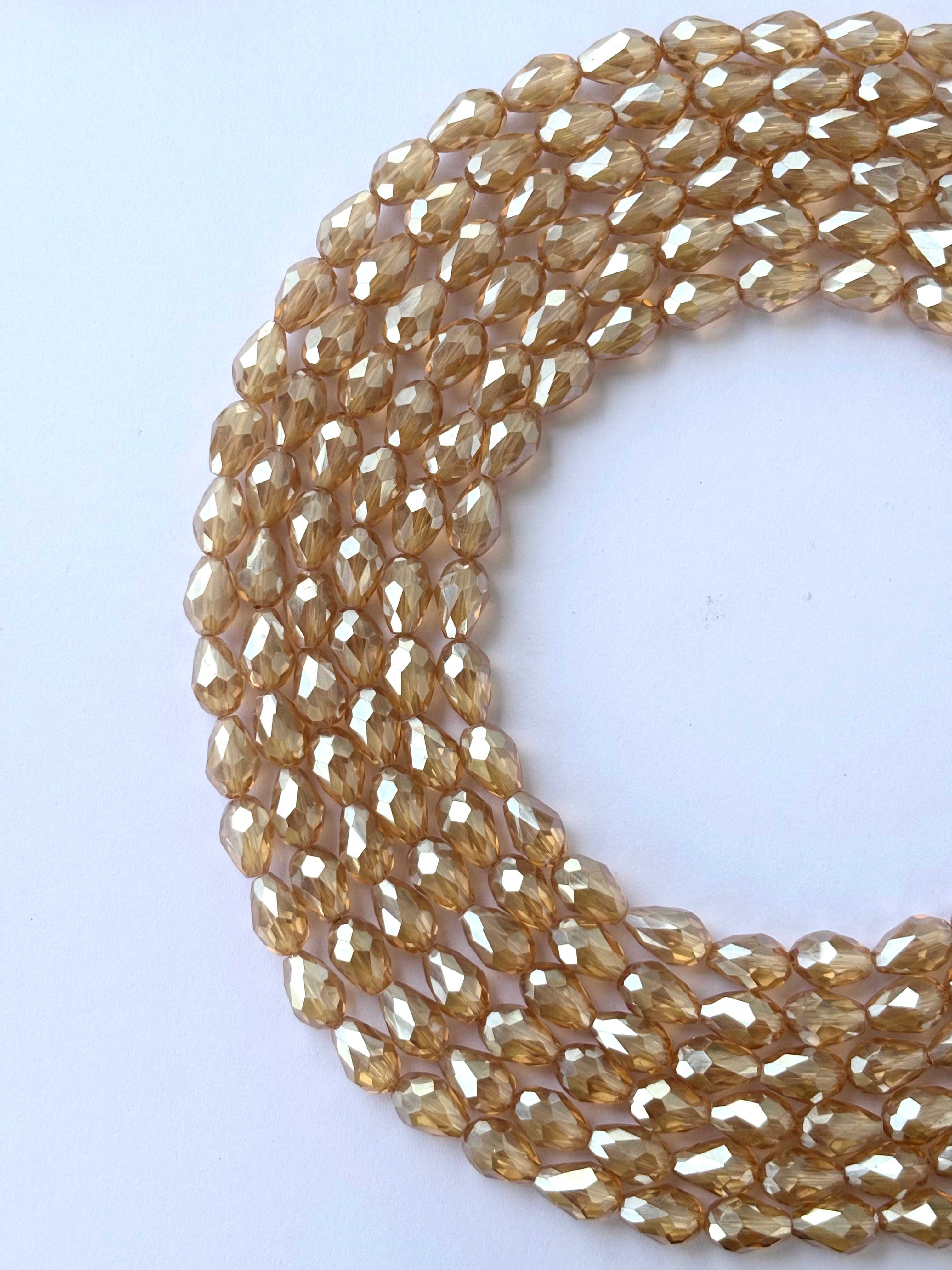 Drop Faceted LCD Glass Beads 8x11 MM