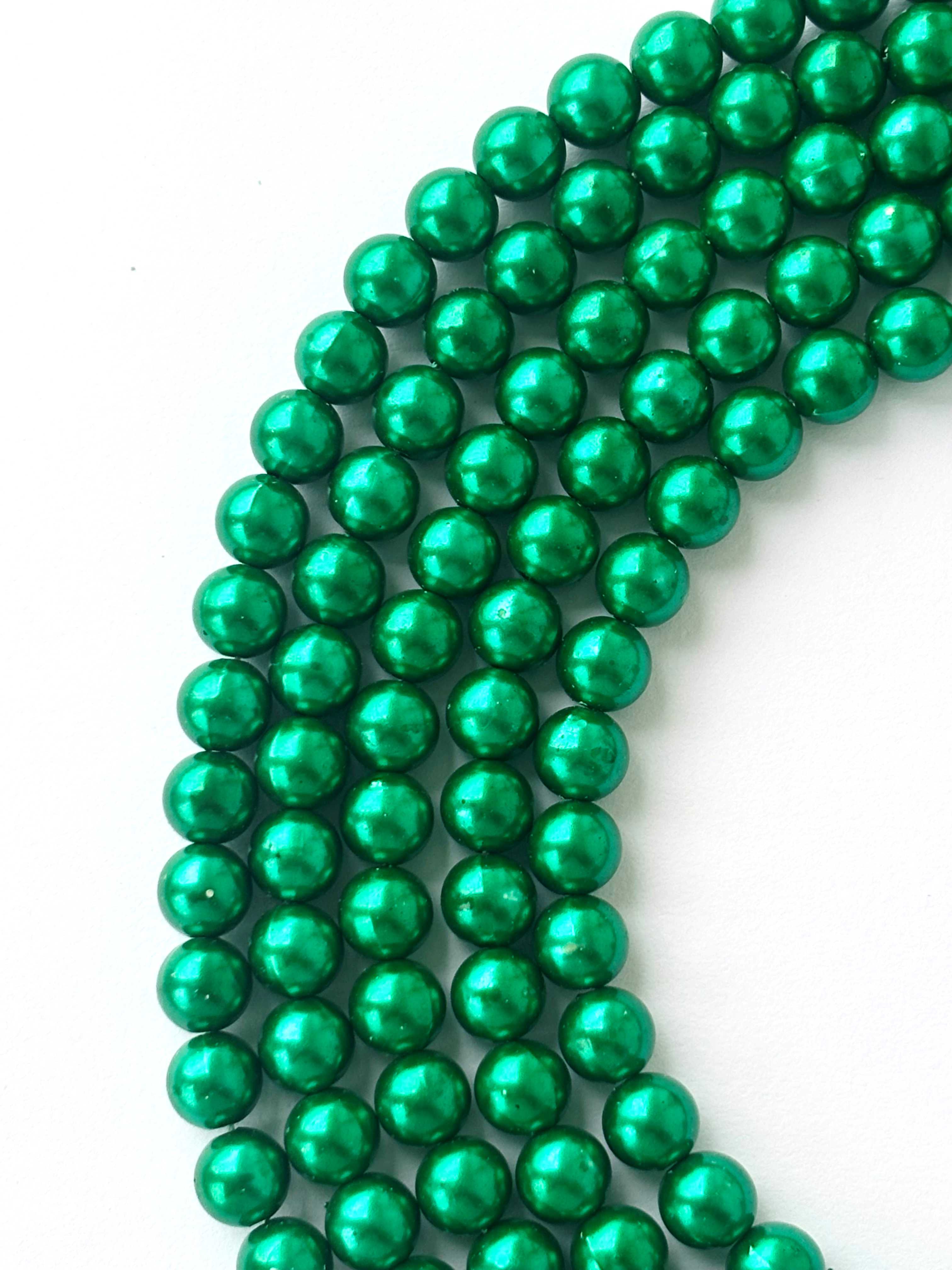 Emerald Green Pearl Beads 8MM