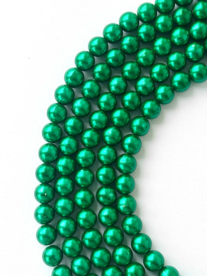 Emerald Green Pearl Beads 8MM