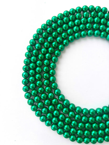 Emerald Green Pearl Beads 8MM