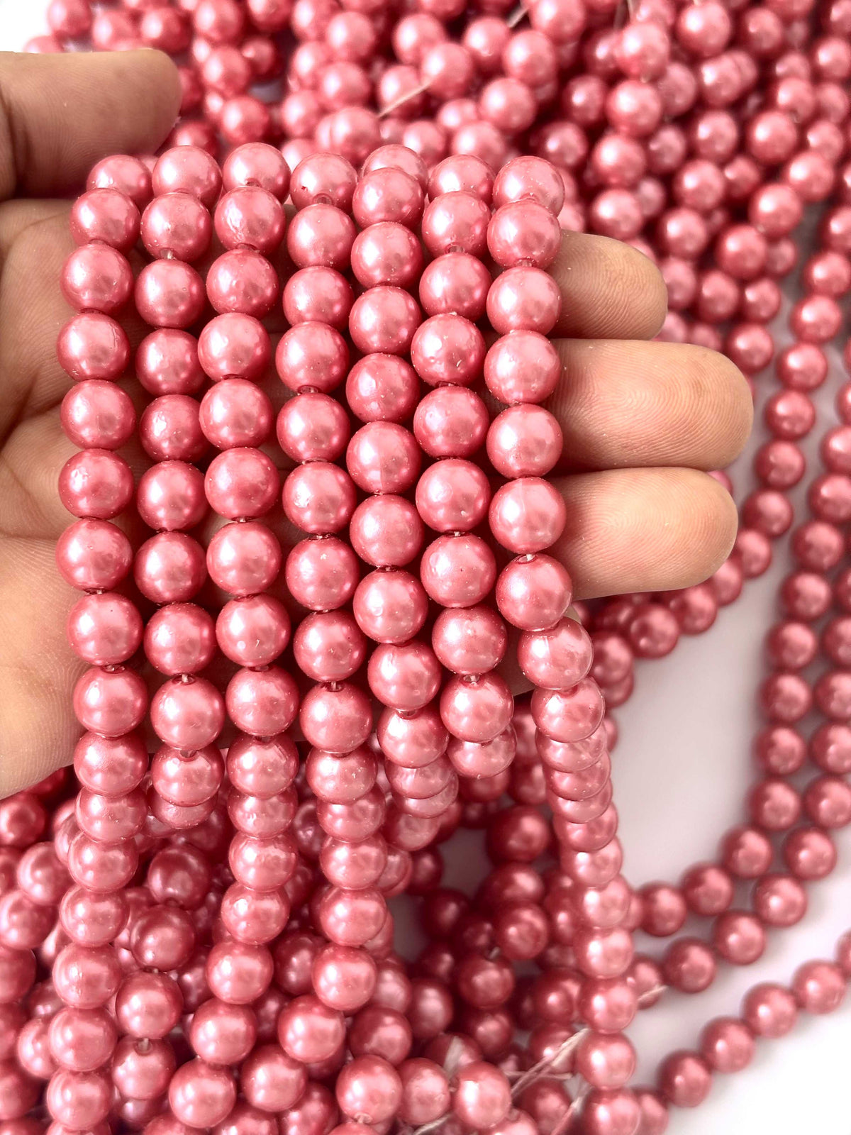 Dusty Rose Pearl Beads 8MM