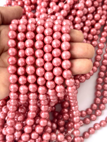 Dusty Rose Pearl Beads 8MM