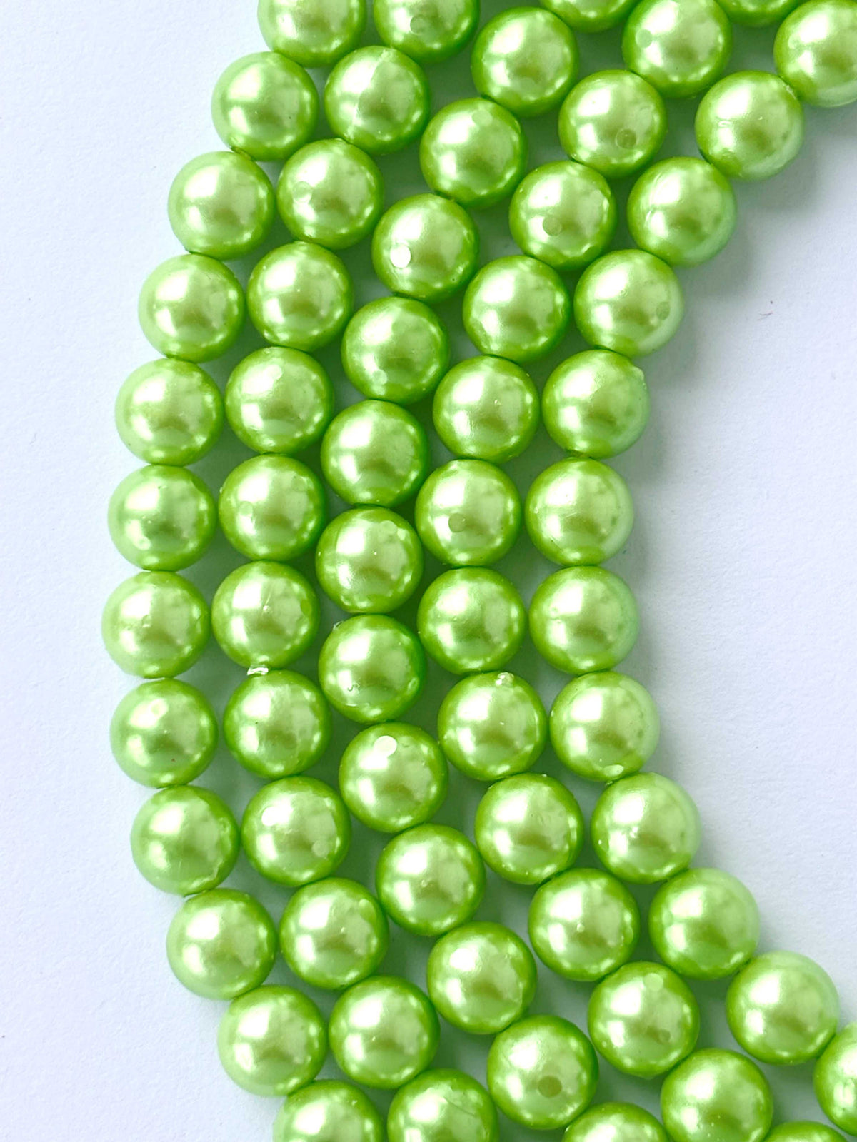 Lime Green Pearl Beads 8MM