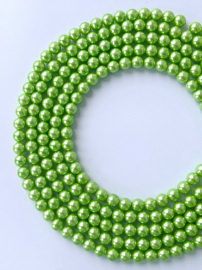 Lime Green Pearl Beads 8MM