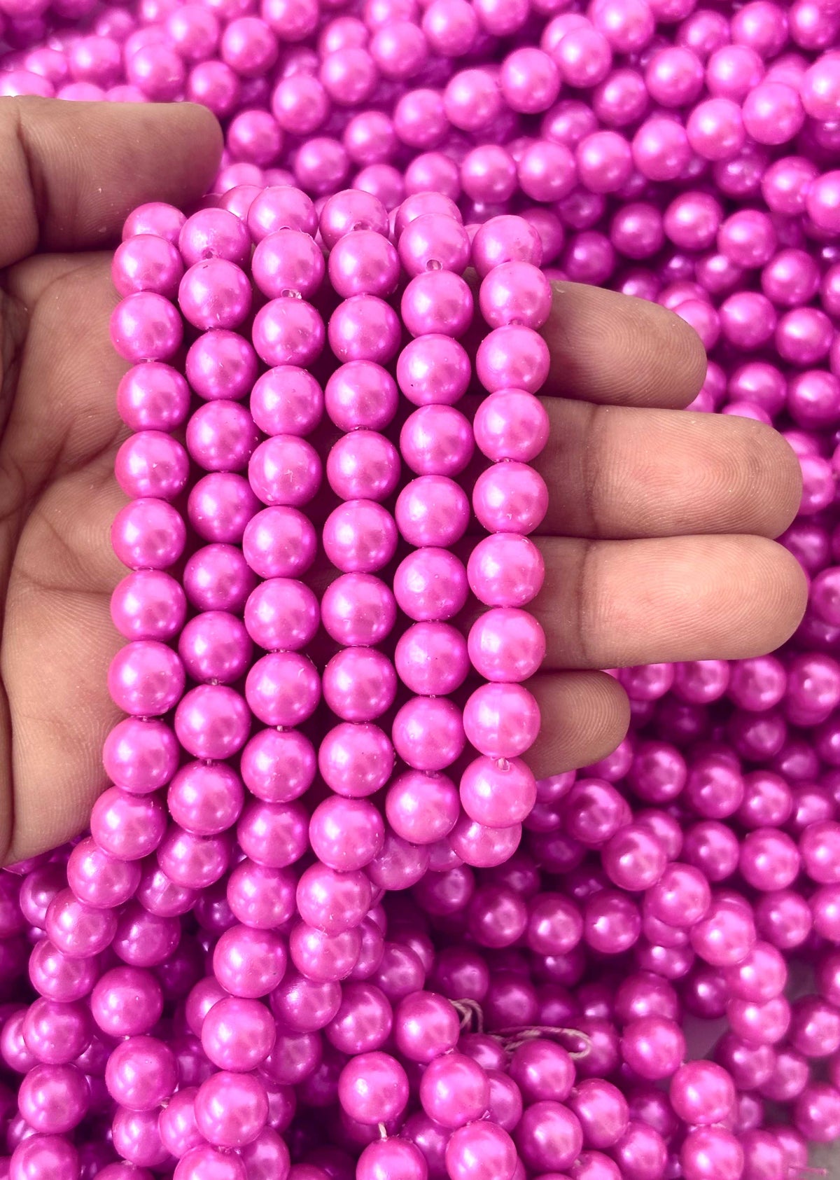 Magenta Pink Pearl Beads 8MM